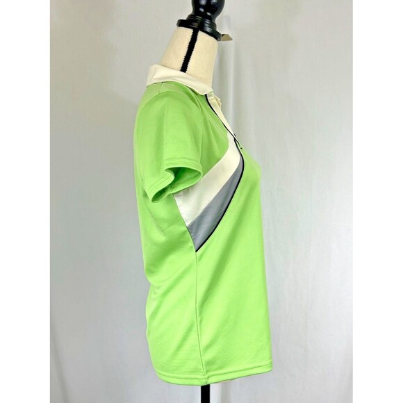 IZOD XFG Cool-FX Golf V-Neck Polo Shirt - Tennis - Celery Green - Women's Sz S/P - Picture 4 of 9